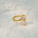 Anello Avvolgente Open Duo Pearl