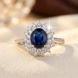 Solavella™ - Anello Halo in Zaffiro e Oro