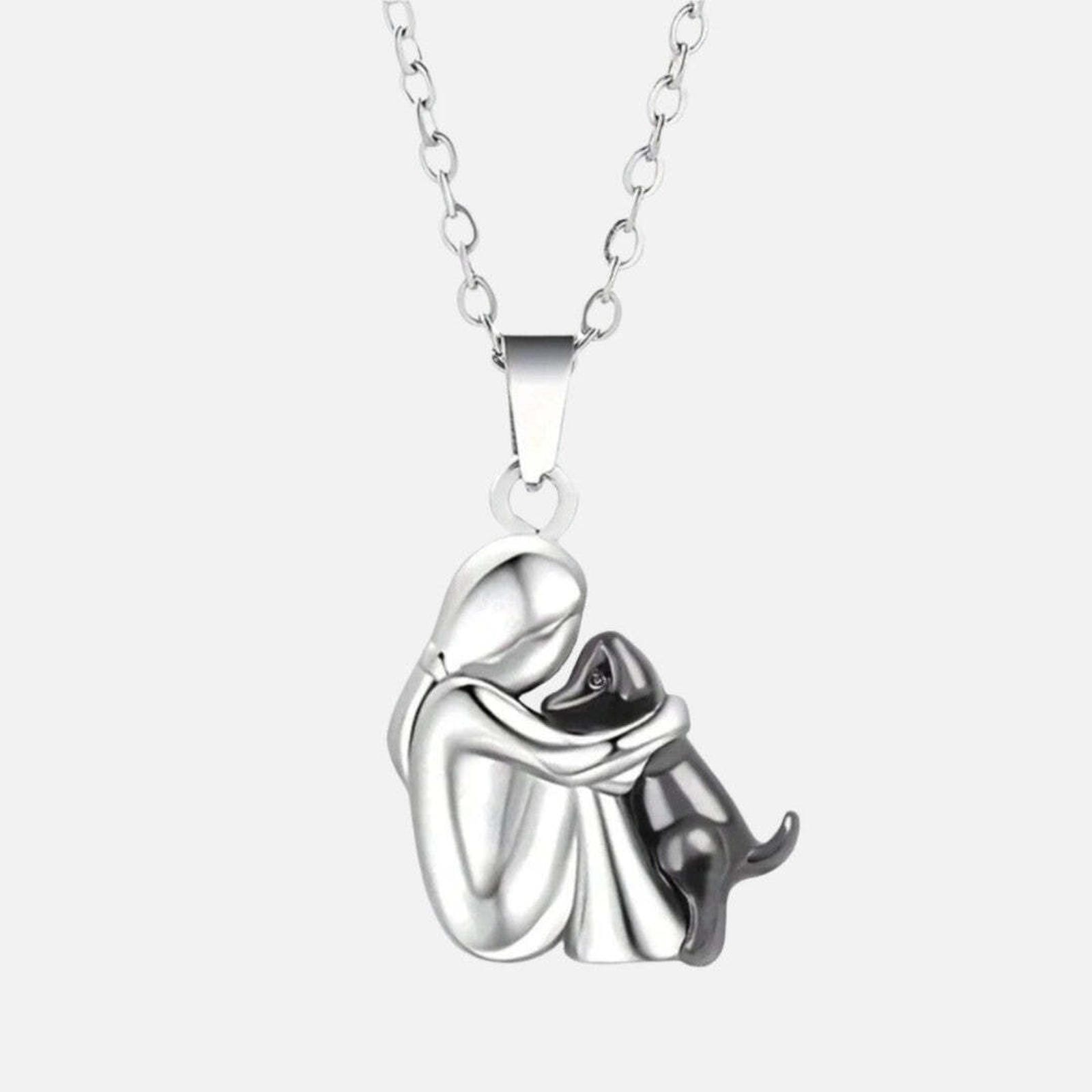 "Per Sempre nel Tuo Cuore" Collana con Pendente Abbraccio per Cani
