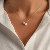 Collana con Charm Duo a Goccia di Perla