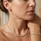 Splendido Set Completo di Zirconia Cubica Rotonda Trasparente per Sposa