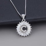 Collana in oro bianco con iniziale "Z" e zirconi