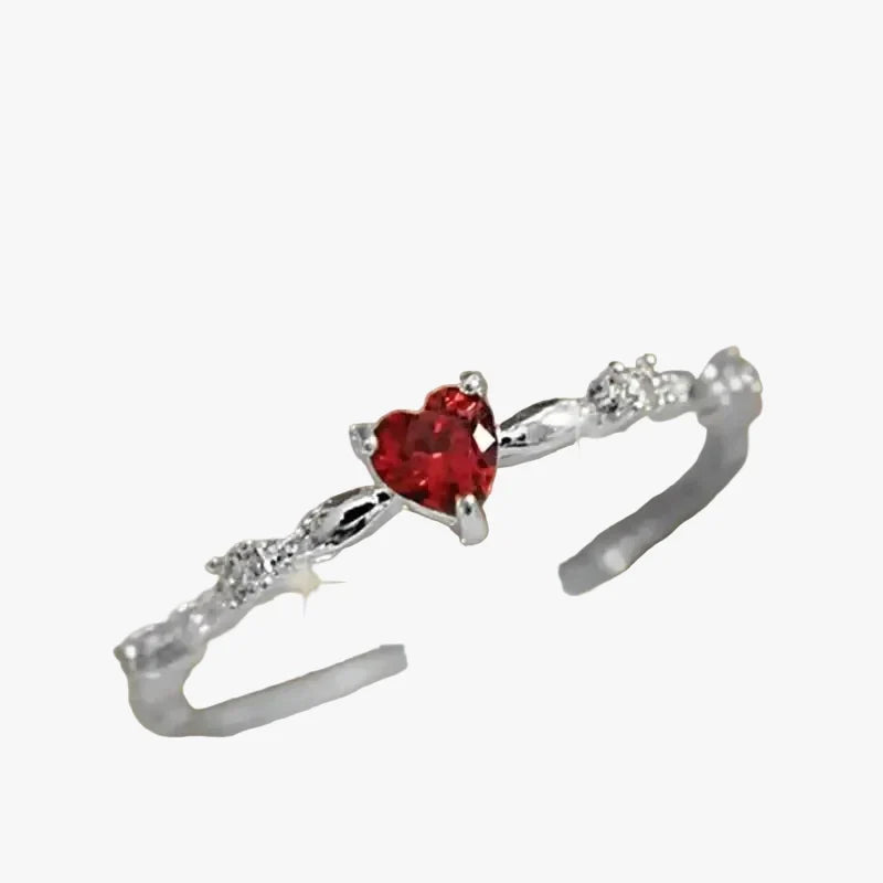Anello Cuore Oro Rubino