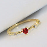 Anello Cuore Oro Rubino