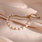 Elegante Bracciale in Perle e Oro