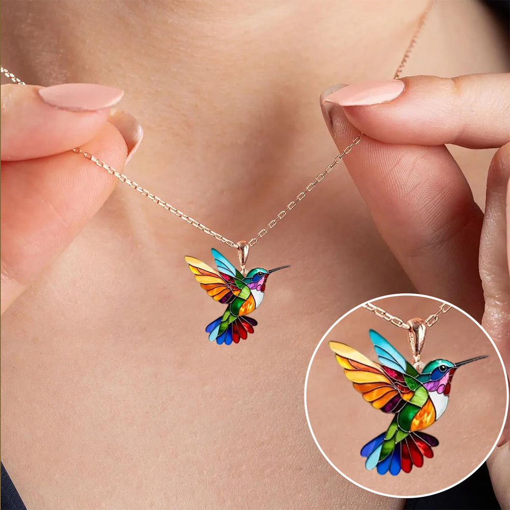 Hermoso collar de colibrí con aretes adicionales: oferta por tiempo limitado