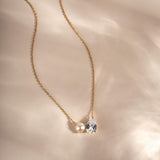 Collana con Charm Duo a Goccia di Perla