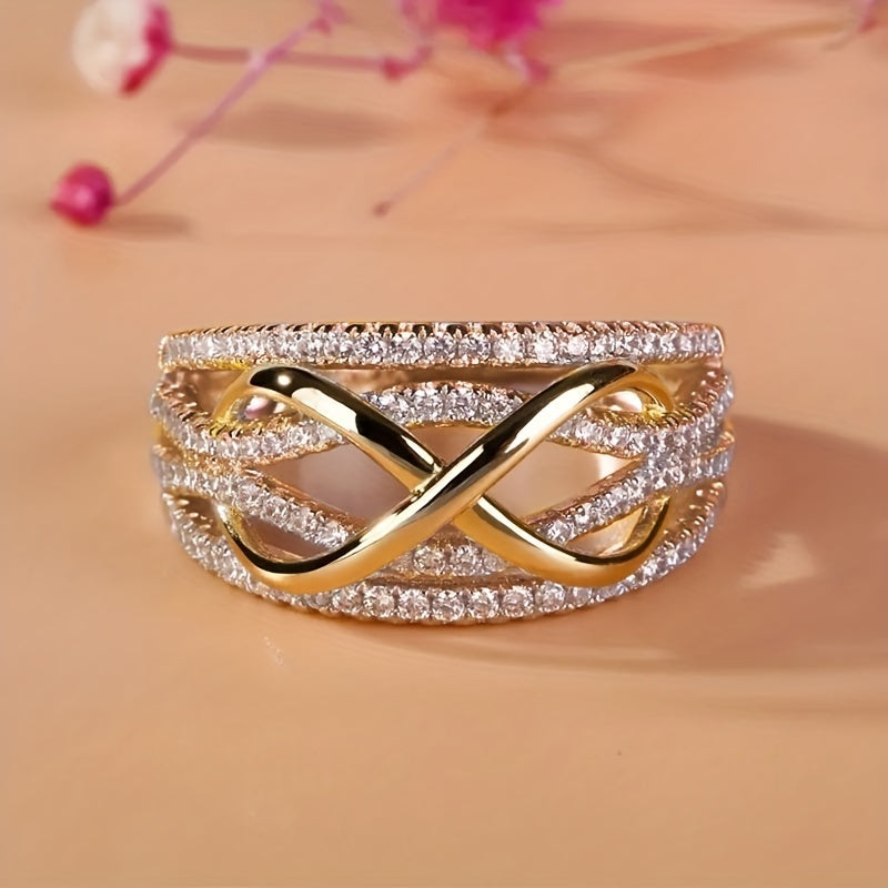 Anello "Infinite" in zirconia placcato oro bianco