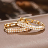 Orecchini Circolari Eleganti in Zirconia