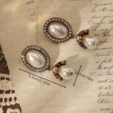 Pendientes colgantes con marco de perlas vintage