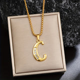 Collana con Iniziale in Cristallo | Oro