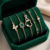 Set di Braccialetti in Cristallo Verde Hallow Heart