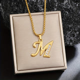 Collana con Iniziale in Cristallo | Oro