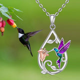 Bellissima Collana con Colibrì per Donne con Orecchini in Omaggio