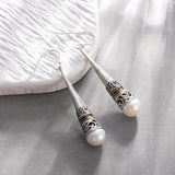 Orecchini a Pendente Vintage con Perle Talisman