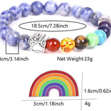 Braccialetto Memoriale Ponte Arcobaleno – Regalo con 7 Perle Chakra per la Perdita di un Animale