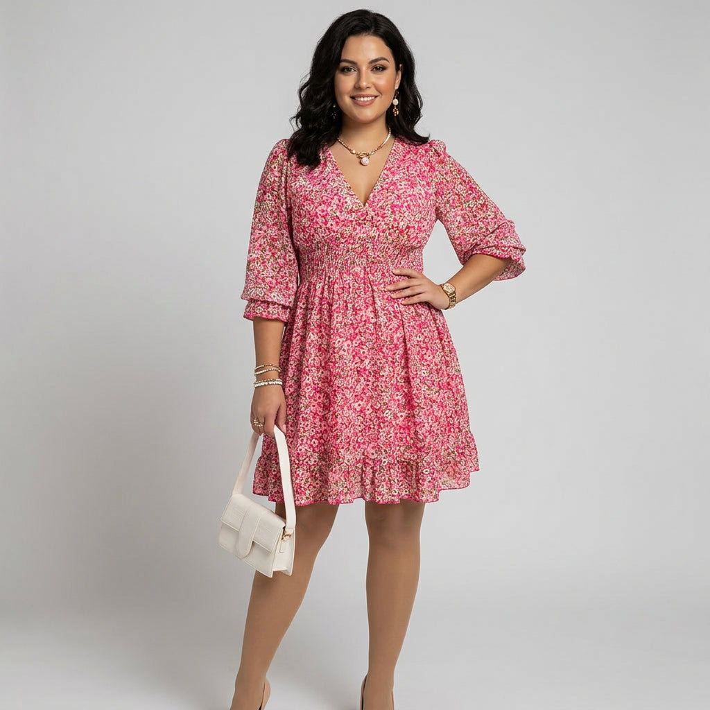 Linnea | Vestido de Mangas Abullonadas Floral