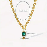 Ronia™ - Collana con pendente a catena spessa in smeraldo Oro