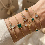Set di Braccialetti in Cristallo Verde Hallow Heart