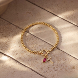 Immacolata™ - Bracciale Croce con Pietra del Mese