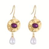 Orecchini con perle e zirconi viola