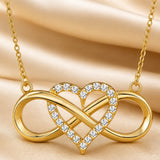 Colgante de Corazón Infinito en Oro Blanco con Collar
