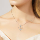 Collana in Argento Sterling con Zampa e Cuore in Zirconia