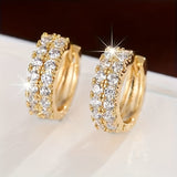 Vintage Orecchini a Cerchio in Oro Bianco con Micro Zirconia