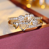 Anello Cuore in Oro Bianco con Zirconia