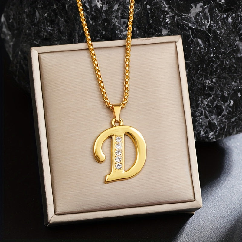 Collar con inicial de cristal | Oro