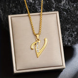 Collana con Iniziale in Cristallo | Oro