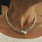 Collana Multi-Strato con Perle Barocche