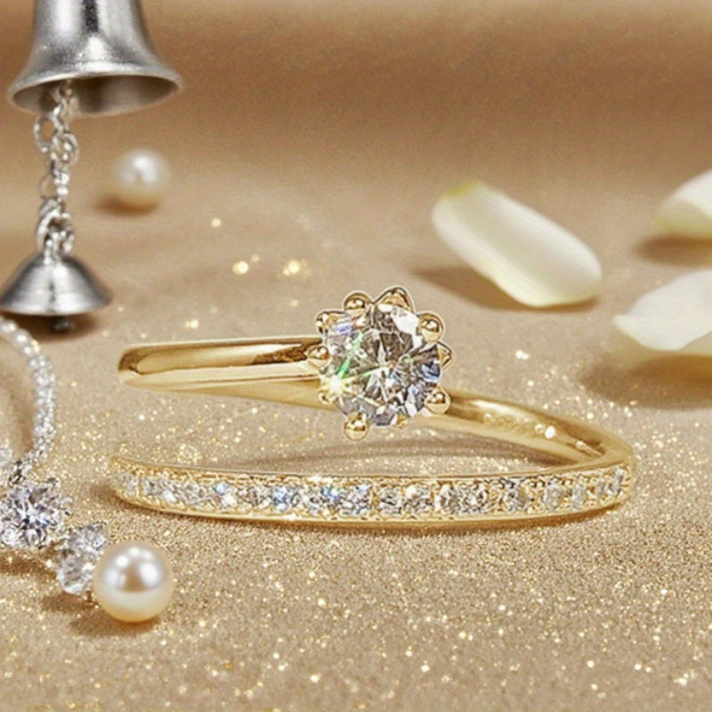 Anello Glow in zirconia con placcatura in oro bianco