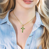 Bea™ - Smeraldo Croce Collana Oro