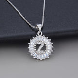 Collana in oro bianco con iniziale "Z" e zirconi