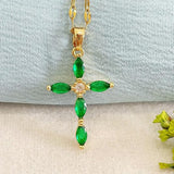 Bea™ - Smeraldo Croce Collana Oro