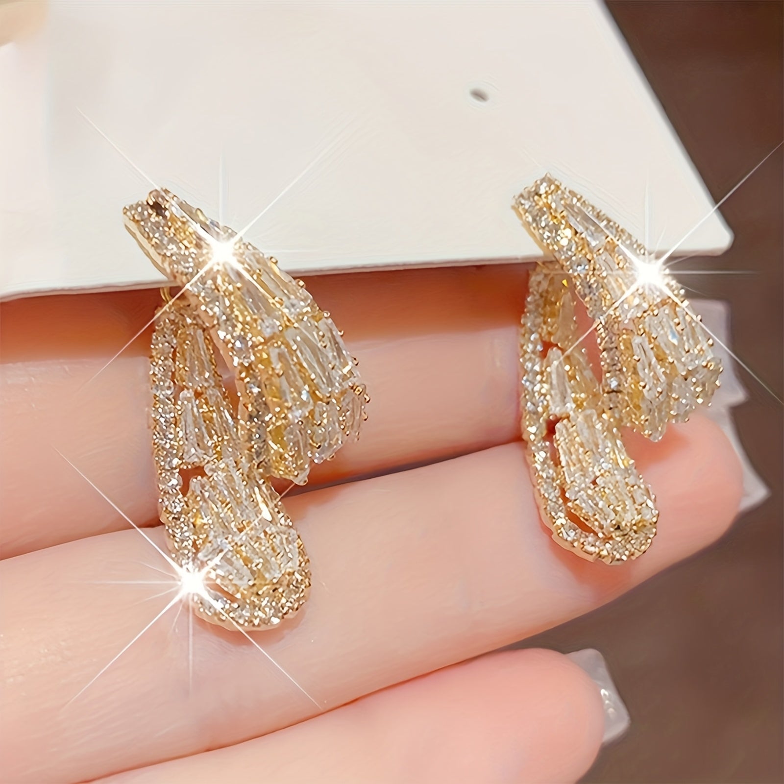Brincos Argola Cascade em Ouro Branco