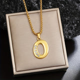Collana con Iniziale in Cristallo | Oro