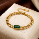 Lunavia™ - Oro Catena Bracciale con Smeraldo