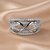 Anello "Infinite" in zirconia placcato oro bianco