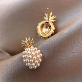 Orecchini a Forma di Ananas con Perle