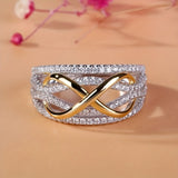 Anello "Infinite" in zirconia placcato oro bianco