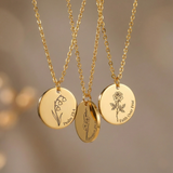 Paradiso™ - Collana con Fiore di Nascita Incisa