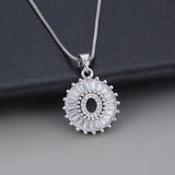 Collana in oro bianco con iniziale "Z" e zirconi