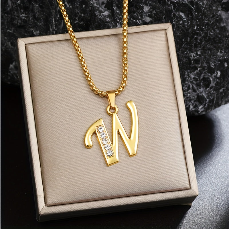 Collar con inicial de cristal | Oro