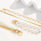 Set di Bracciali di Perle a Strati di Lusso