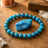 Pulsera de Apatita Azul para la Claridad, la Motivación y la Autoexpresión