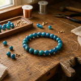 Pulsera de Apatita Azul para la Claridad, la Motivación y la Autoexpresión