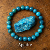 Pulsera de Apatita Azul para la Claridad, la Motivación y la Autoexpresión