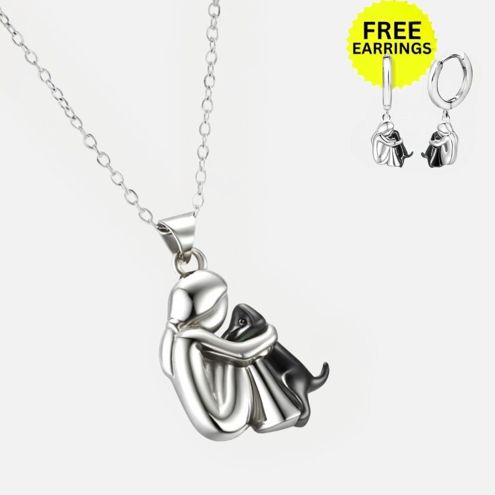 Collana con Pendente Abbraccio e Orecchini in Omaggio – Offerta a Tempo Limitato